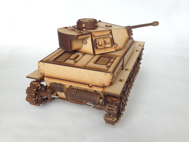 Panzer IV G德军四号坦克模型激光雕刻线切割