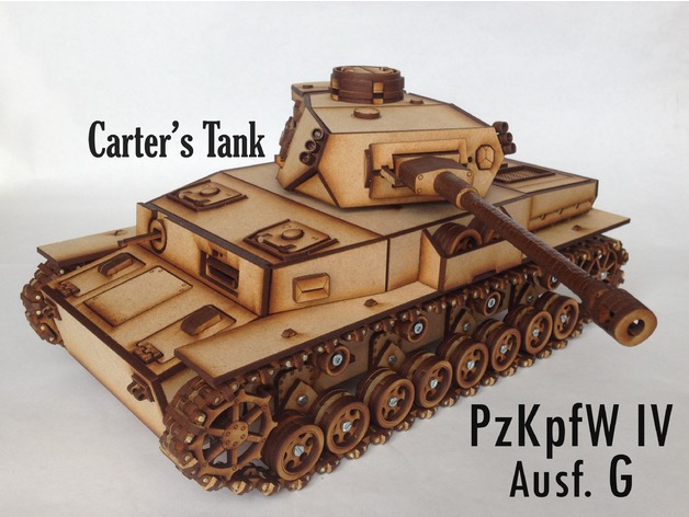 Panzer IV G德军四号坦克模型激光雕刻线切割