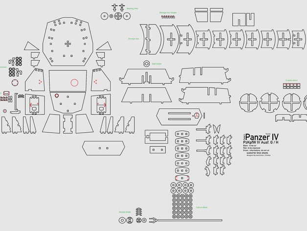 Panzer IV G德军四号坦克模型激光雕刻线切割