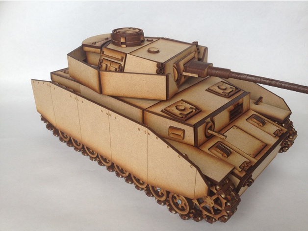 Panzer IV G德军四号坦克模型激光雕刻线切割