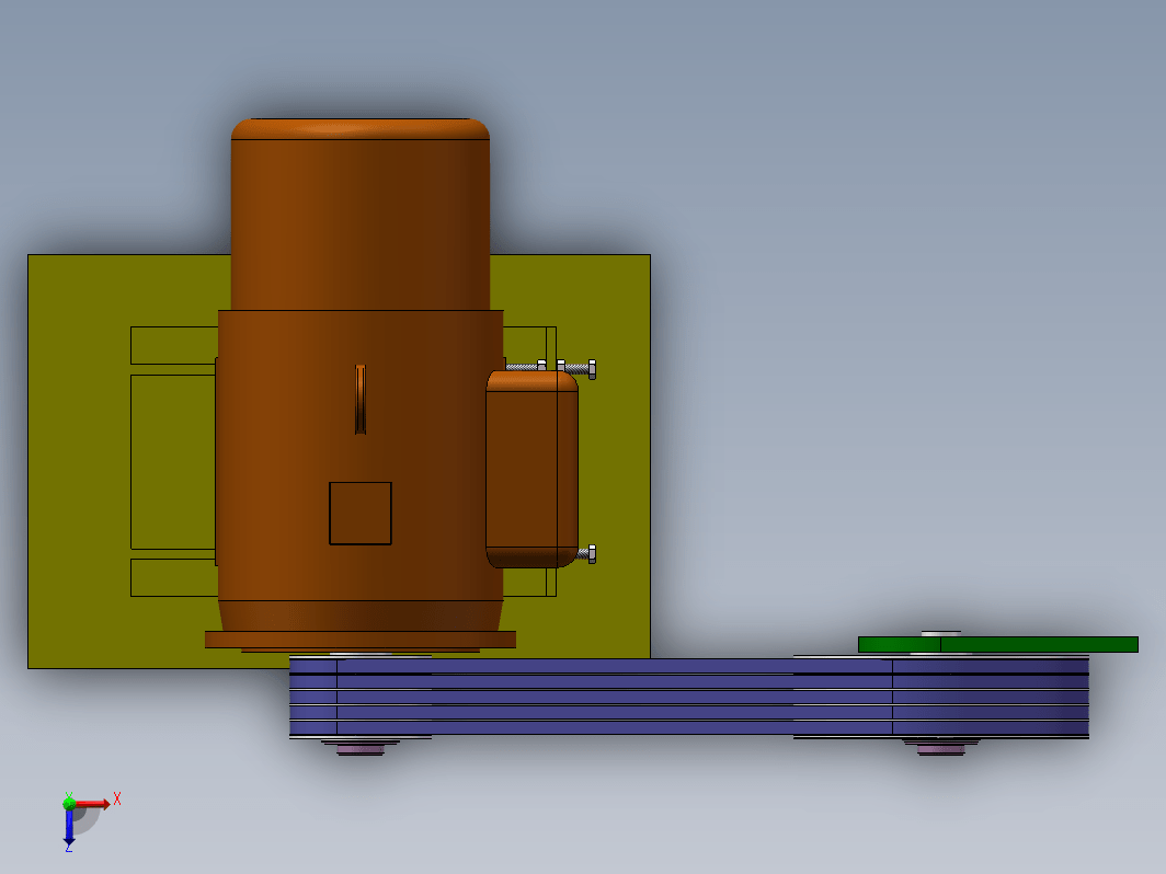 电动机驱动鼓风机的V带传动设计三维SW2013带参+CAD+说明书