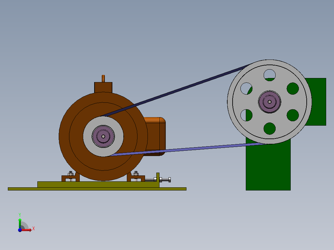 电动机驱动鼓风机的V带传动设计三维SW2013带参+CAD+说明书