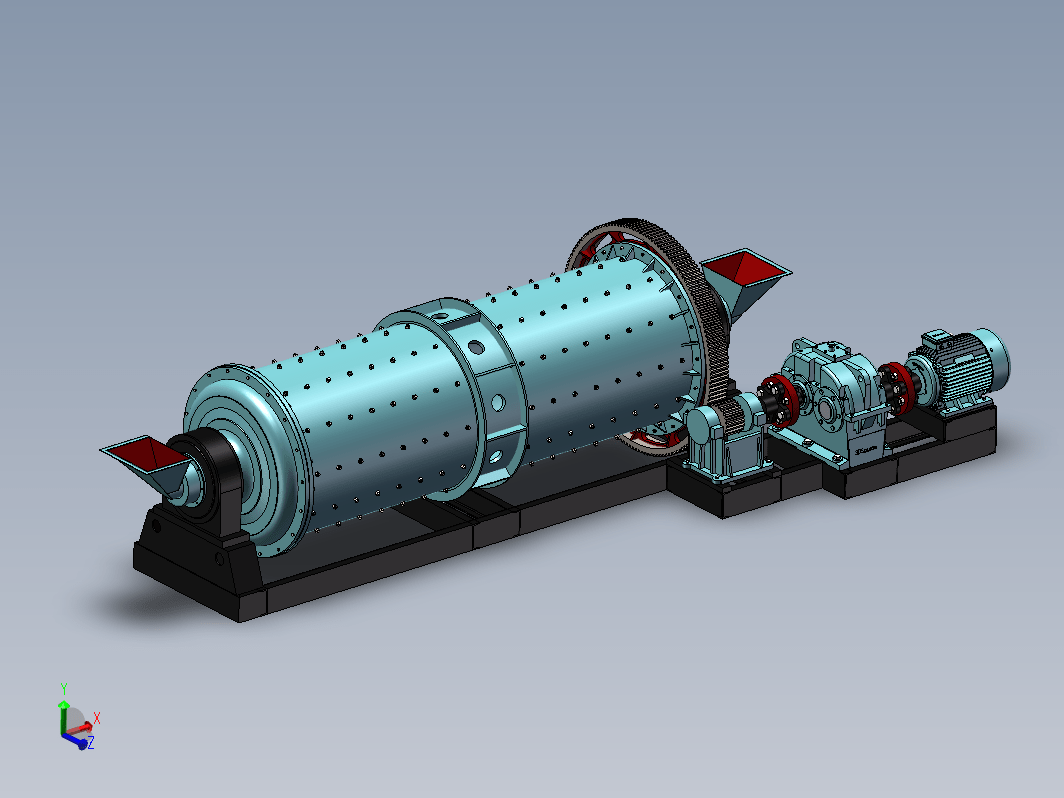 1500X4500棒磨机三维SW2014无参