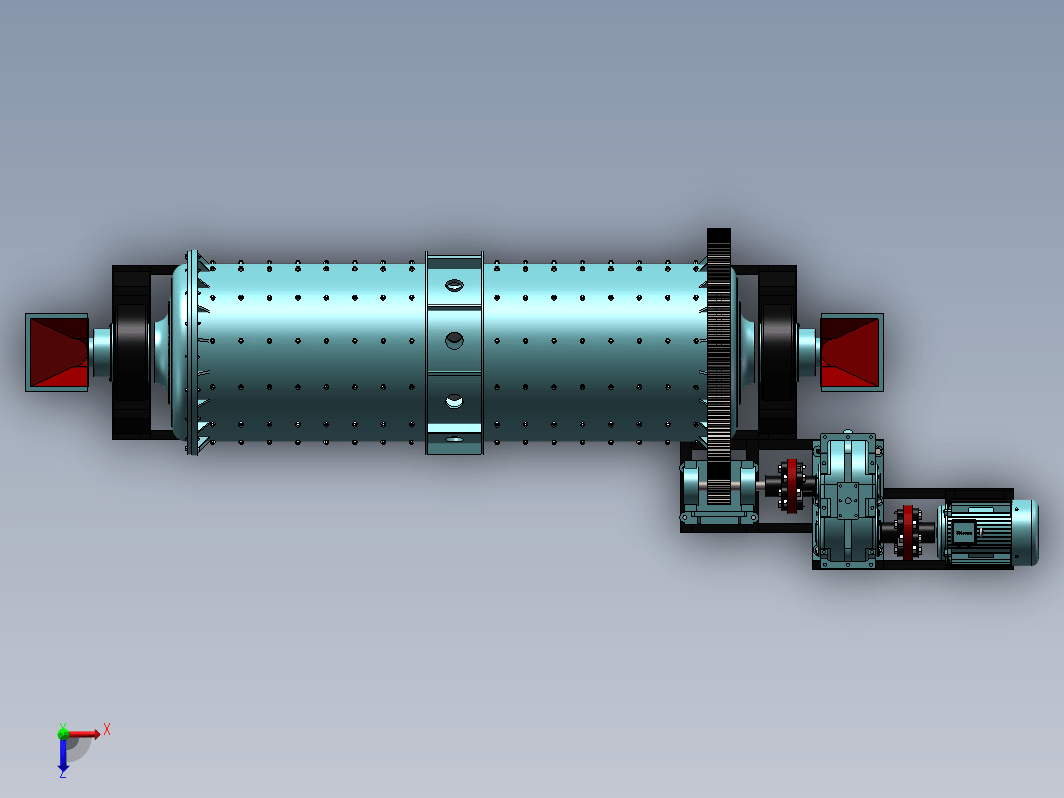1500X4500棒磨机三维SW2014无参