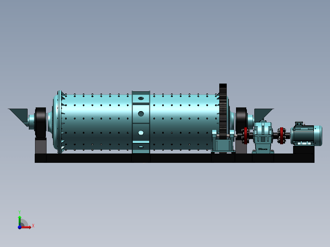 1500X4500棒磨机三维SW2014无参