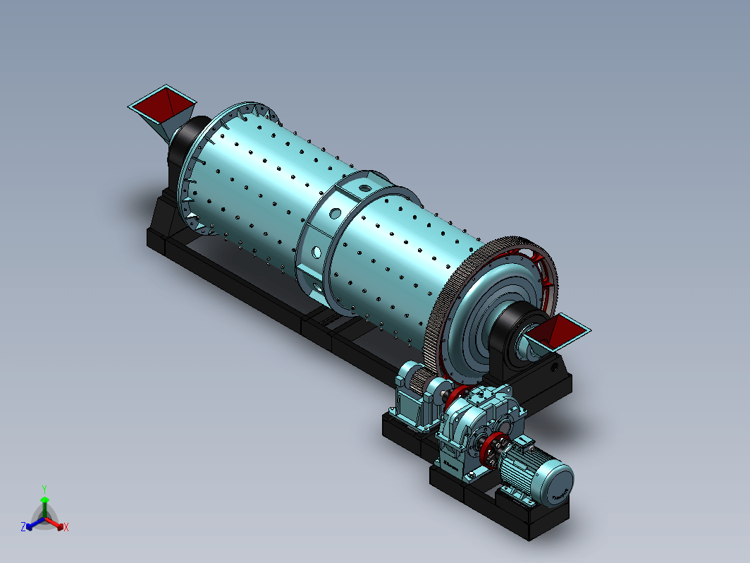 1500X4500棒磨机三维SW2014无参