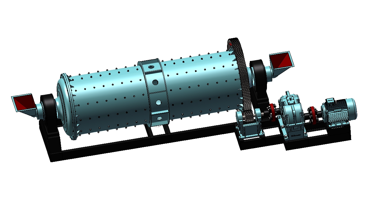 1500X4500棒磨机三维SW2014无参