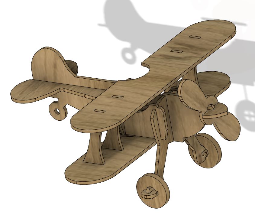 Wooden Toy Plane02木制拼装飞机模型