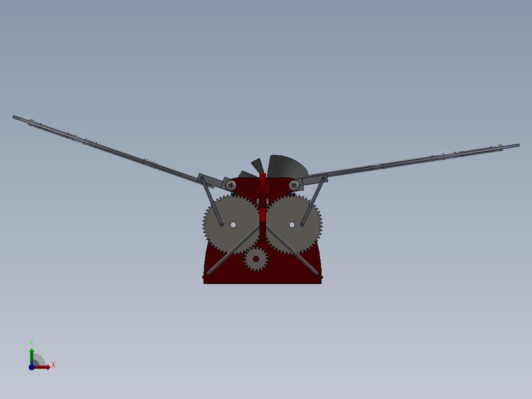 一种基于多传动齿轮的扑翼鸟设计