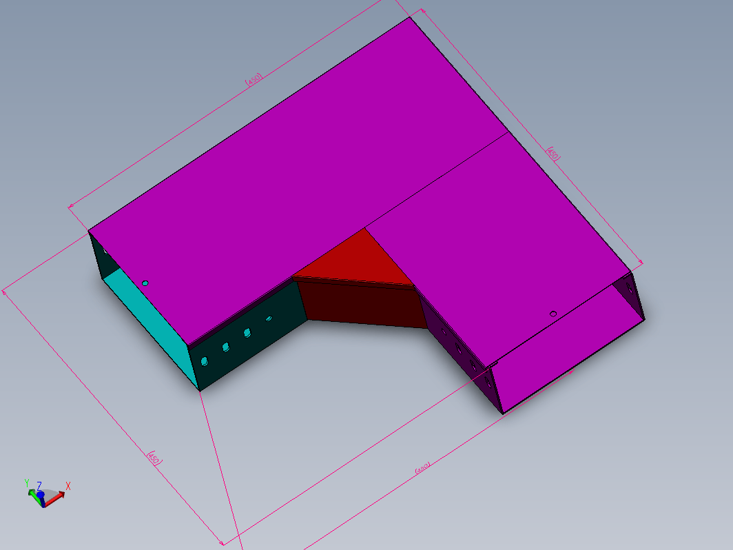 200X200水平弯通线槽桥架