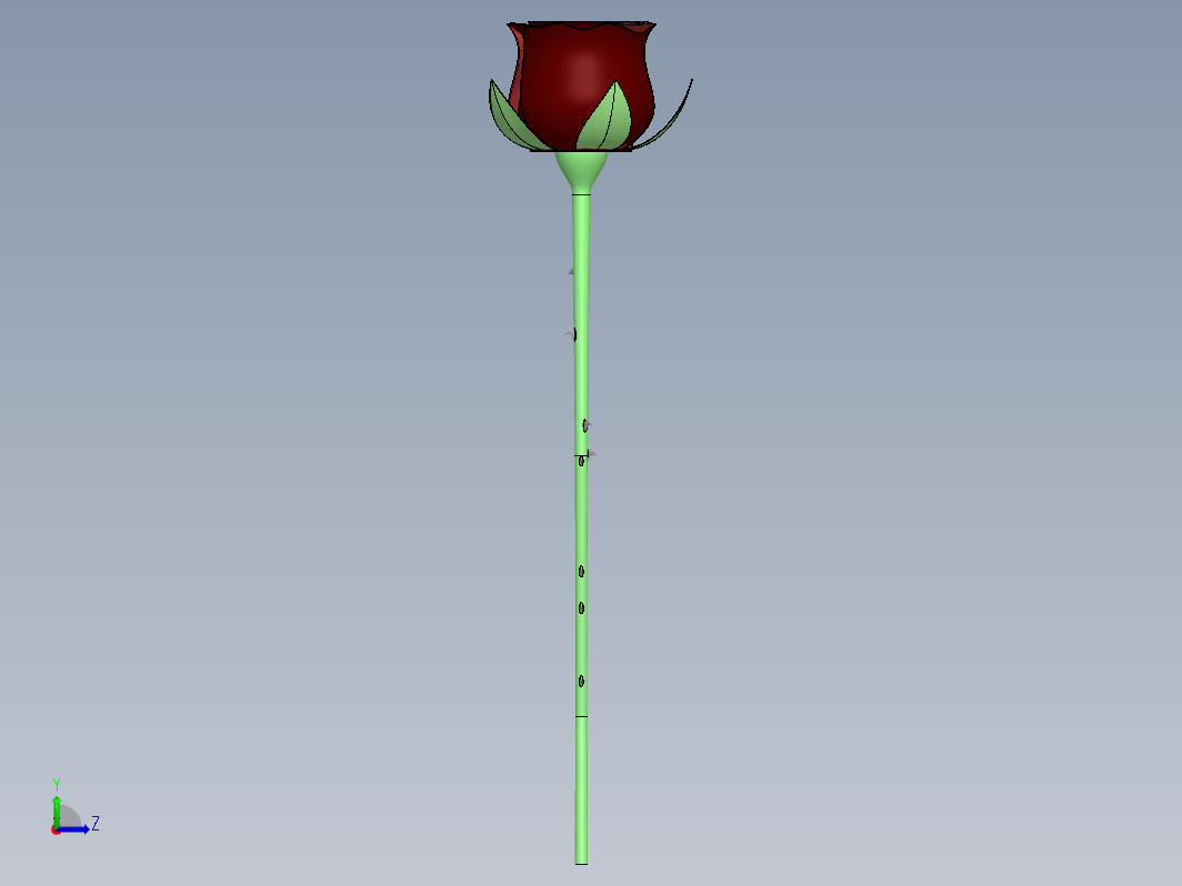 一只带刺的玫瑰花3D