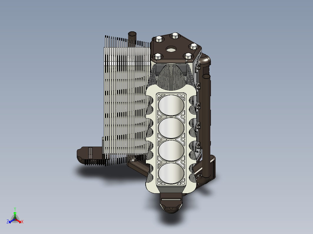 168 V8发动机UG设计