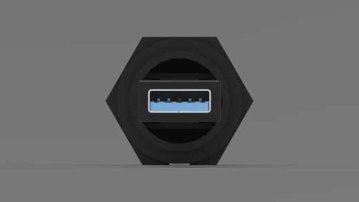 USB 5Gbps（USB 3.0、USB 3.x Gen 1、超高速）电缆 A 母头对 A 公头（圆形耦合） 0.66'（200.0mm） 屏蔽缩略图