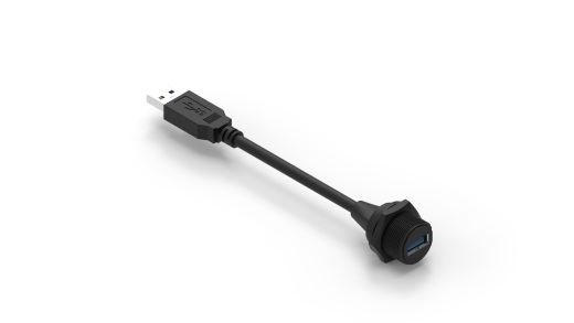 USB 5Gbps（USB 3.0、USB 3.x Gen 1、超高速）电缆 A 母头对 A 公头（圆形耦合） 0.66'（200.0mm） 屏蔽缩略图