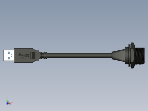 USB 5Gbps（USB 3.0、USB 3.x Gen 1、超高速）电缆 A 母头对 A 公头（圆形耦合） 0.66'（200.0mm） 屏蔽缩略图