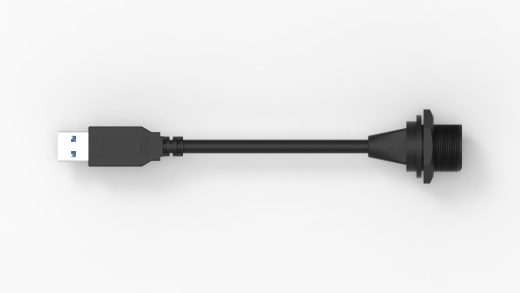 USB 5Gbps（USB 3.0、USB 3.x Gen 1、超高速）电缆 A 母头对 A 公头（圆形耦合） 0.66'（200.0mm） 屏蔽缩略图