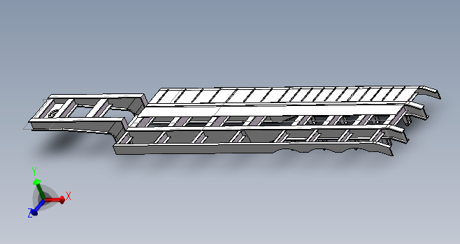 50吨鹅颈式平板半挂车车架三维SW2016带参+