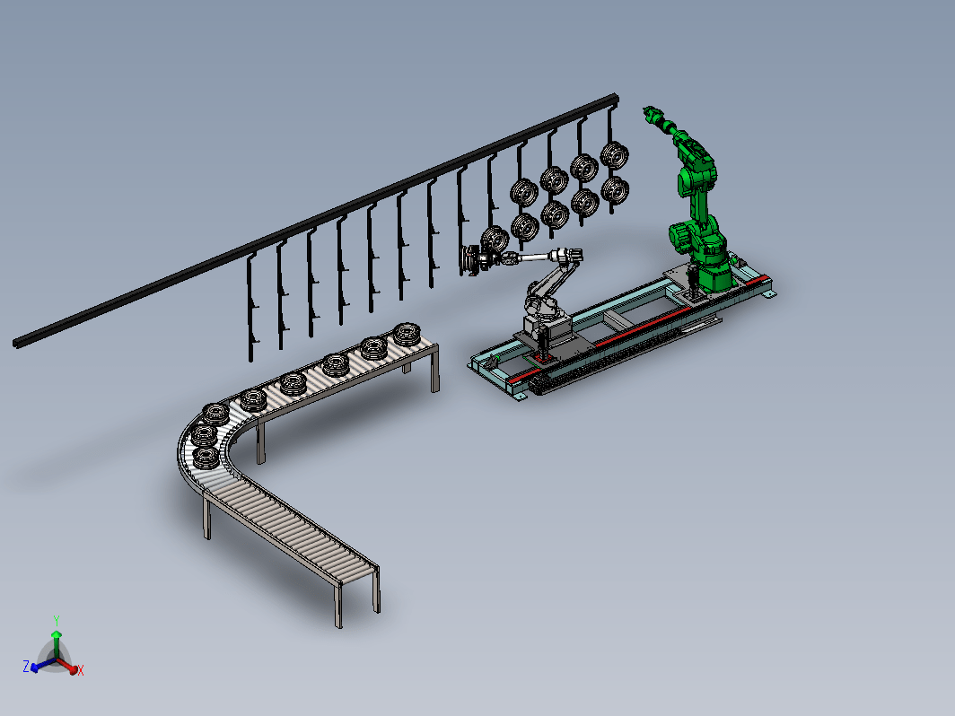 轮毂涂装与搬运机械手协同作业