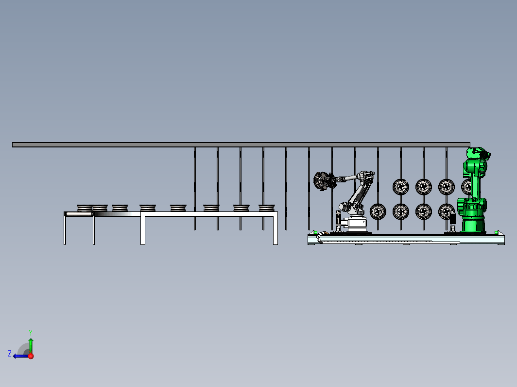 轮毂涂装与搬运机械手协同作业