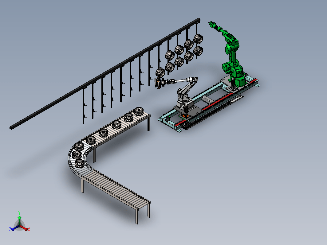 轮毂涂装与搬运机械手协同作业