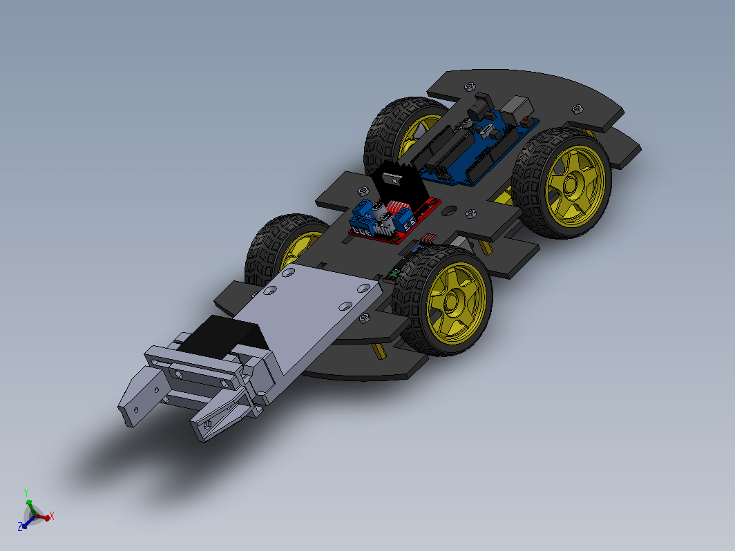 四驱arduino带夹爪小车 4wd car with gripper