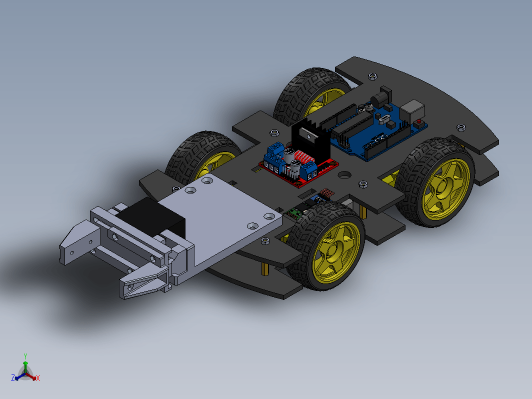 四驱arduino带夹爪小车 4wd car with gripper