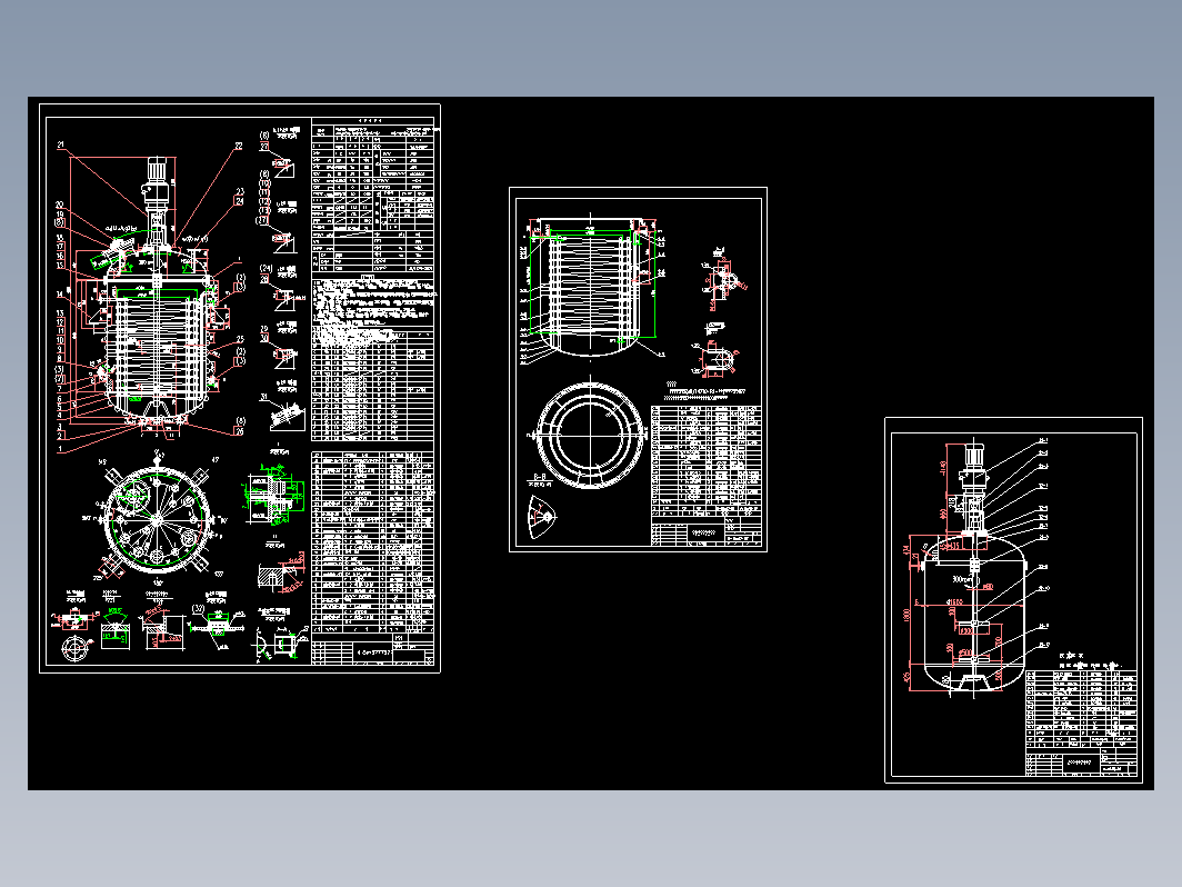 4.8m3反应釜(内盘管+外半管)CAD图纸