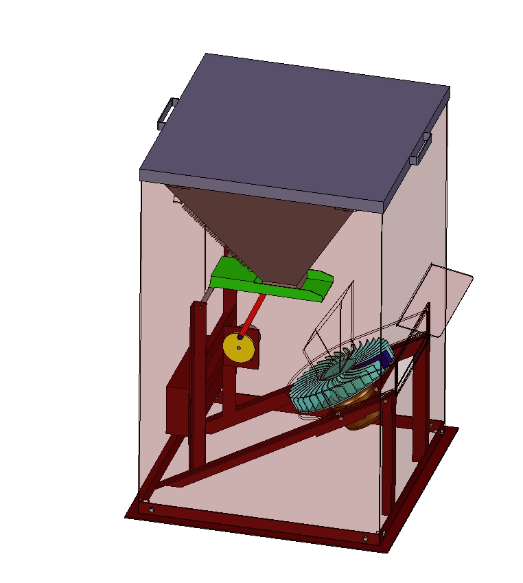 鱼塘定时自动投料机设计及运动仿真三维ProE4.0带参+CAD+说明书