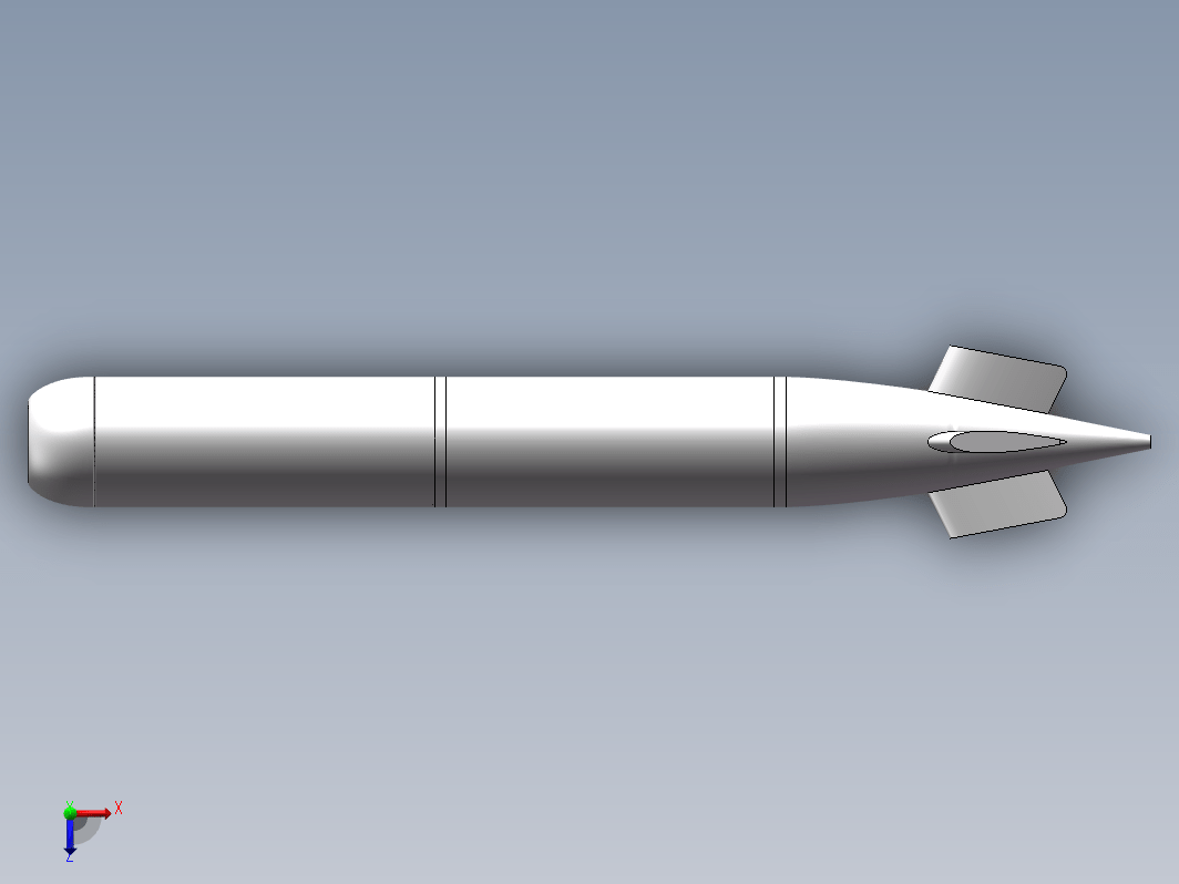 MK46鱼雷、水下航行器、卡箍、舵三维SW2015带参