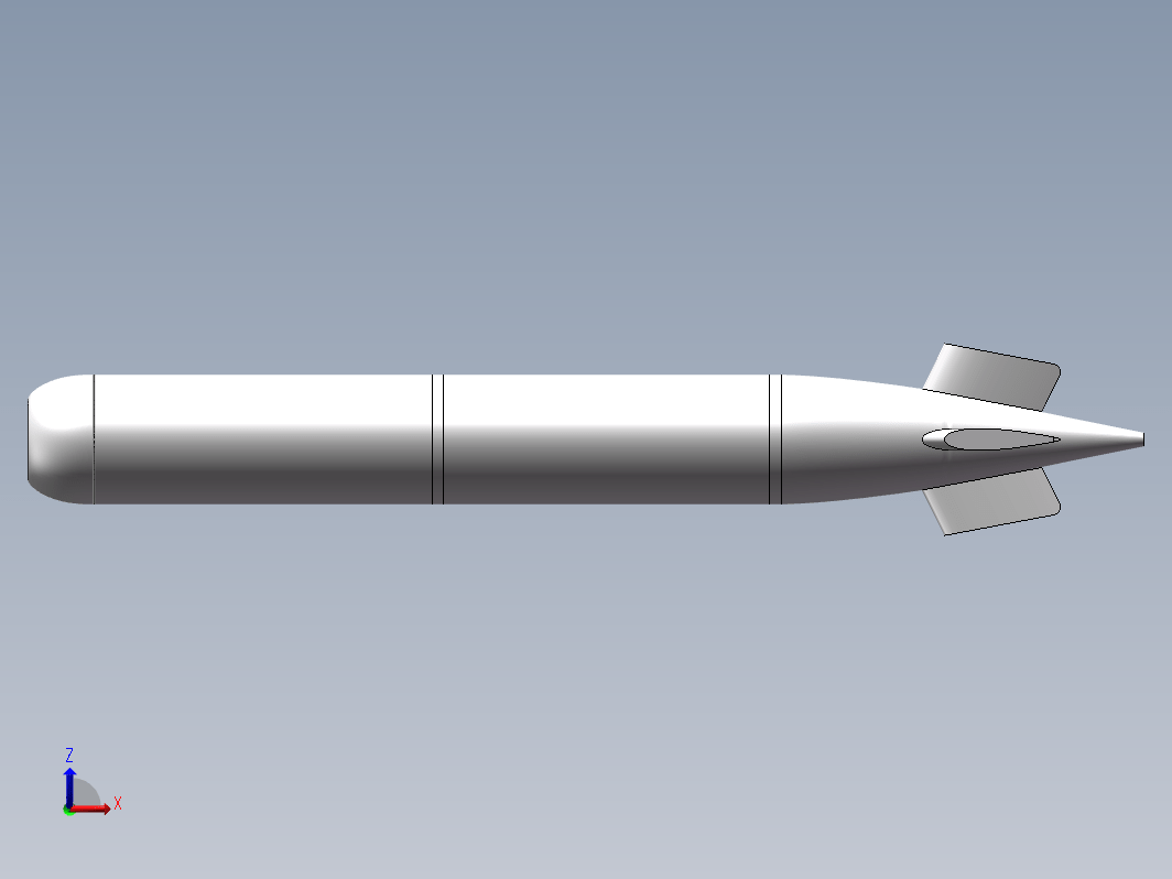 MK46鱼雷、水下航行器、卡箍、舵三维SW2015带参