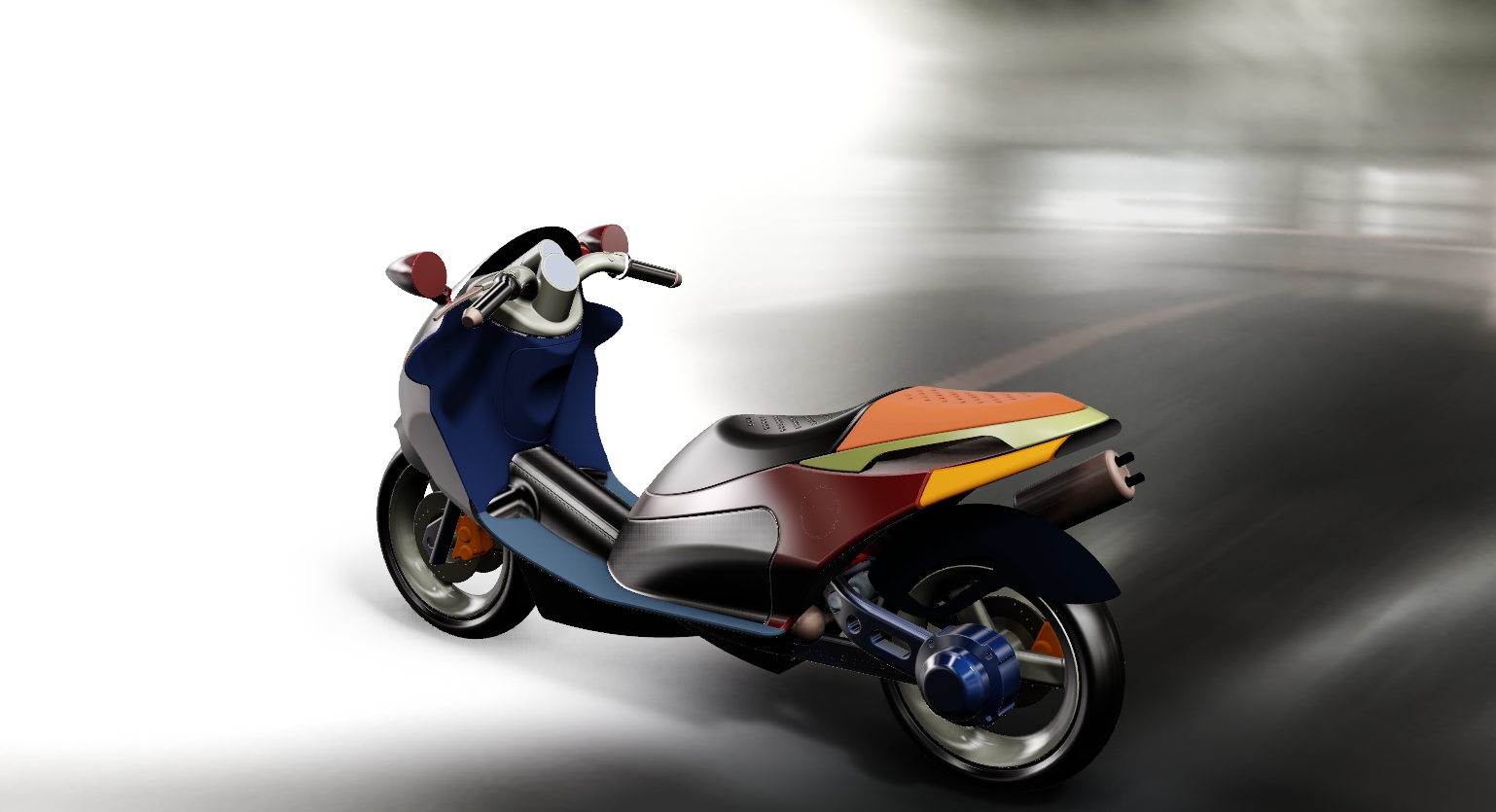 电动摩托车AutoCAD 3D图纸