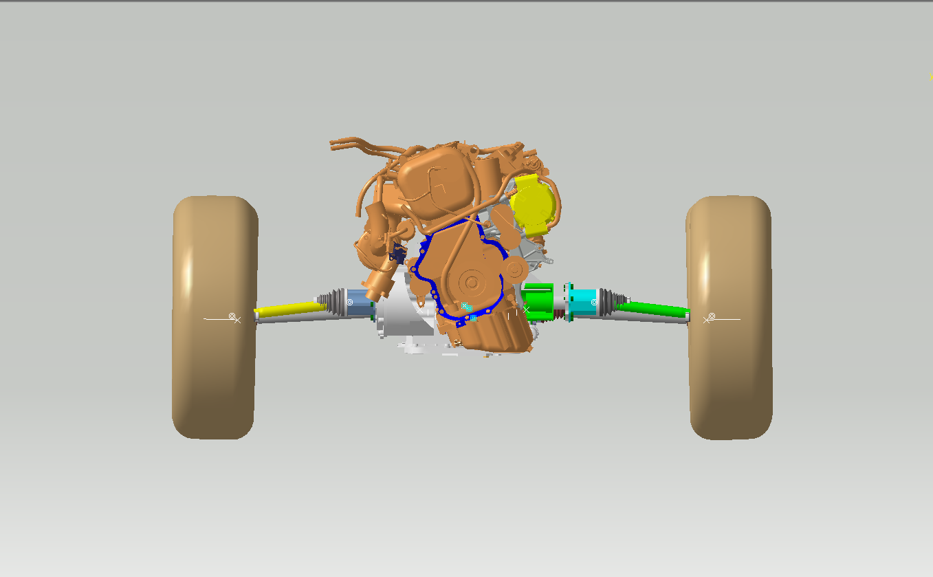 汽车传动系统布置模型三维CatiaV5R20无参