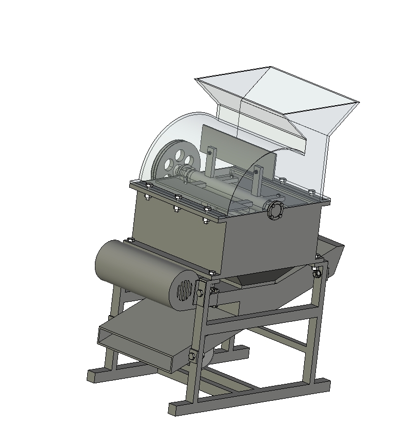 刮板式花生机去壳机的设计三维ProE5.0带 参+CAD+说明书