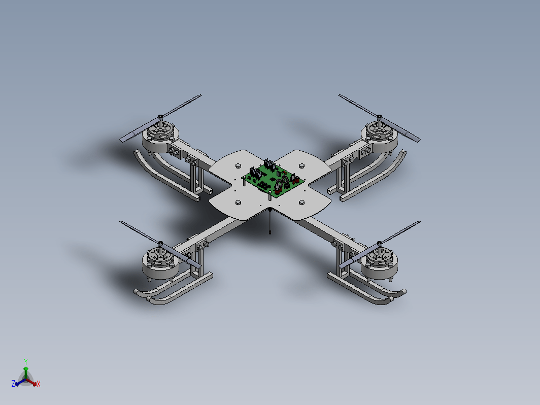 带电路板的四轴飞行器