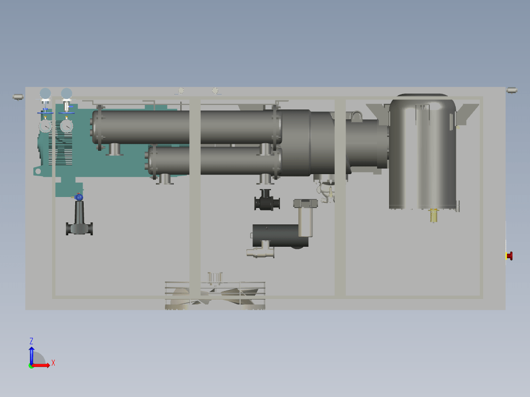 全套某螺杆式空压机三维模型三维ProE5.0带参