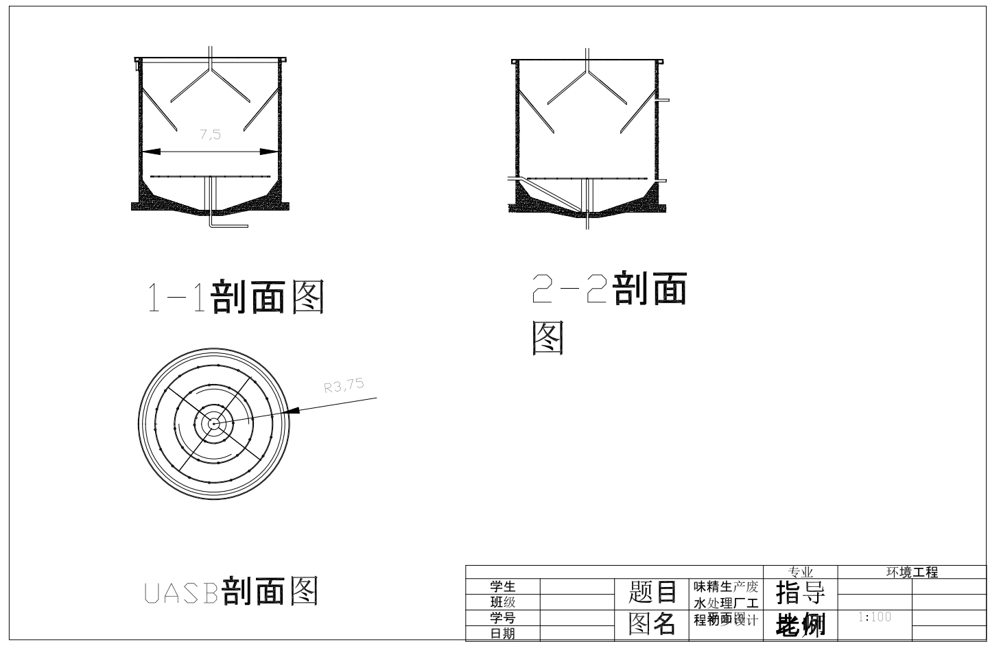 味精生产废水处理厂设计(UASB+SBR工艺) +CAD+说明