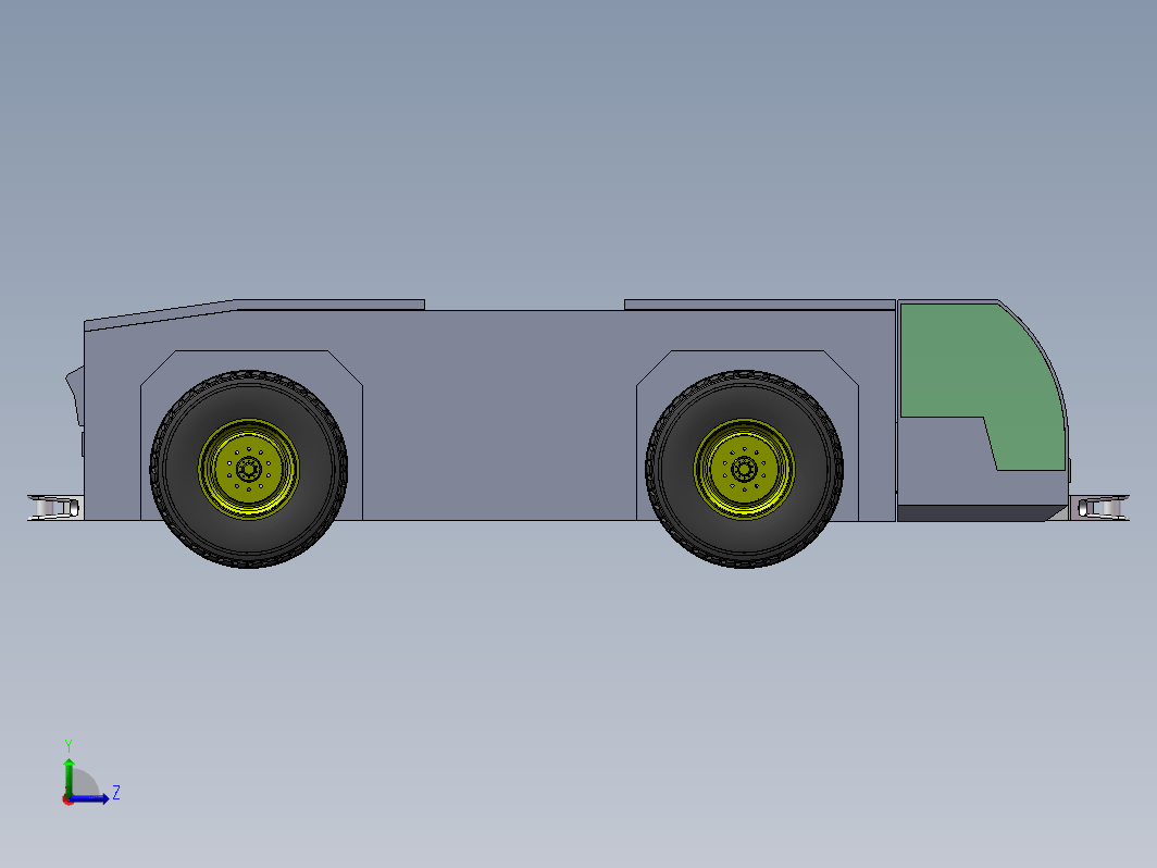 飞机牵引车模型三维SW2012带参