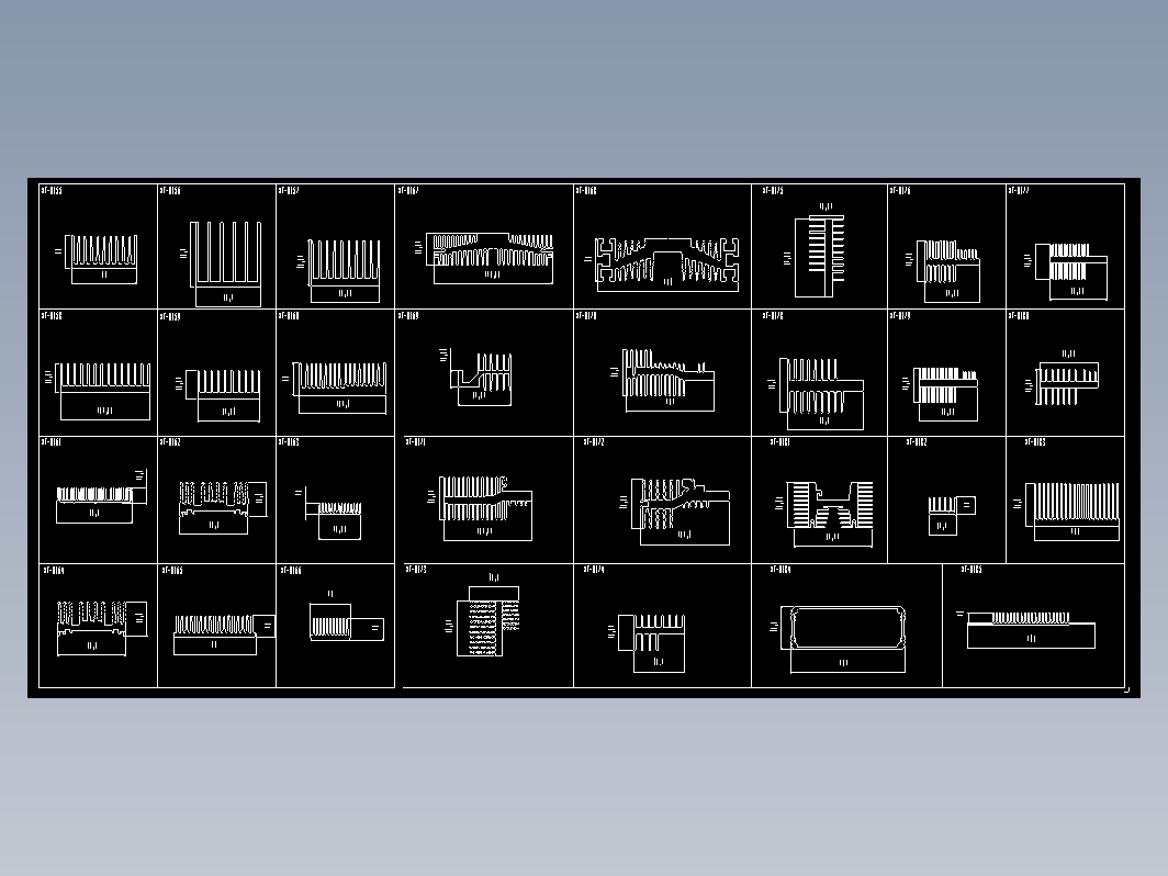 铝型材散热器截面图