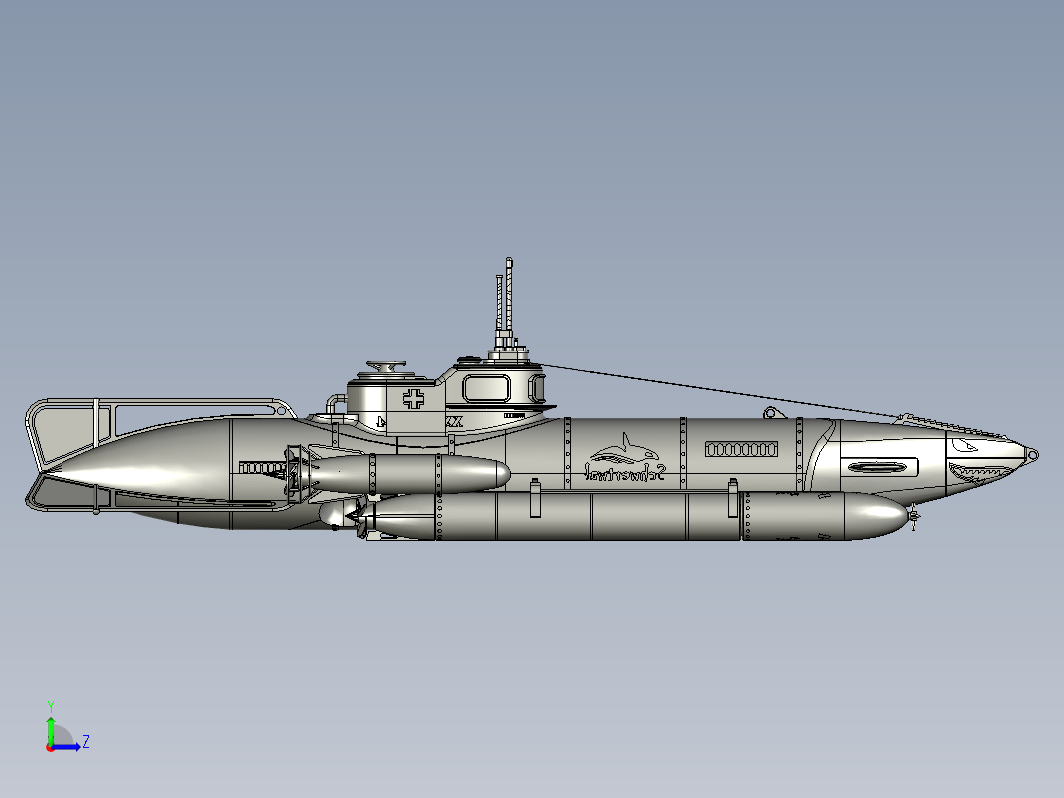 德国虎鲸微型潜艇模型