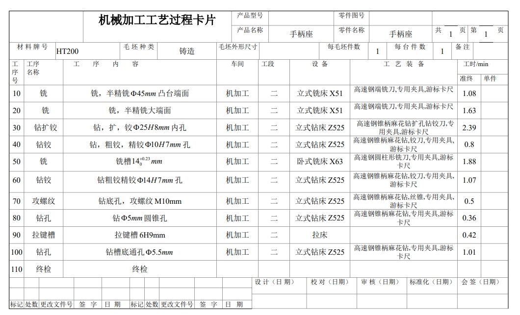 手柄座加工工艺及钻M10孔三维夹具设计三维SW2016带参+CAD+说明书