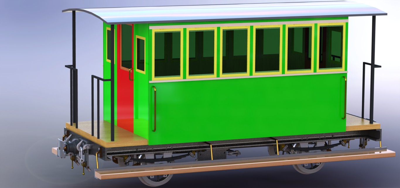 近代蒸汽客运车厢模型3D图纸 Solidworks设计 附工程图