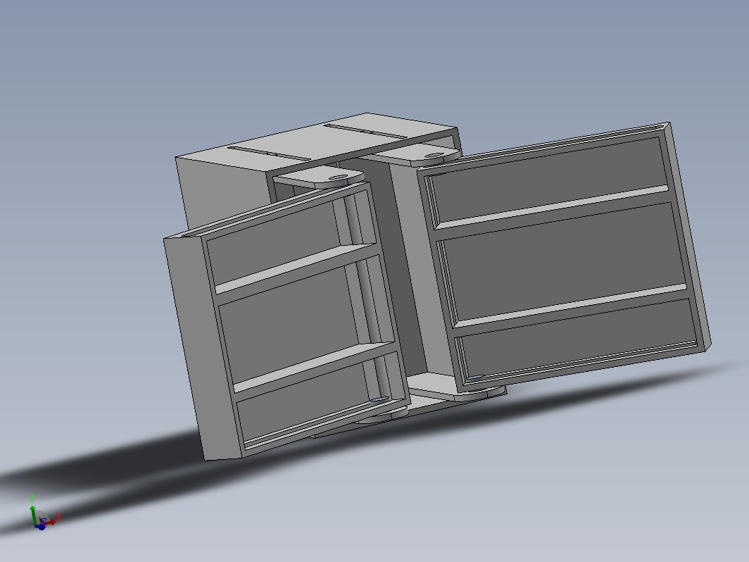 立式抽屉机构木材在 Solidworks