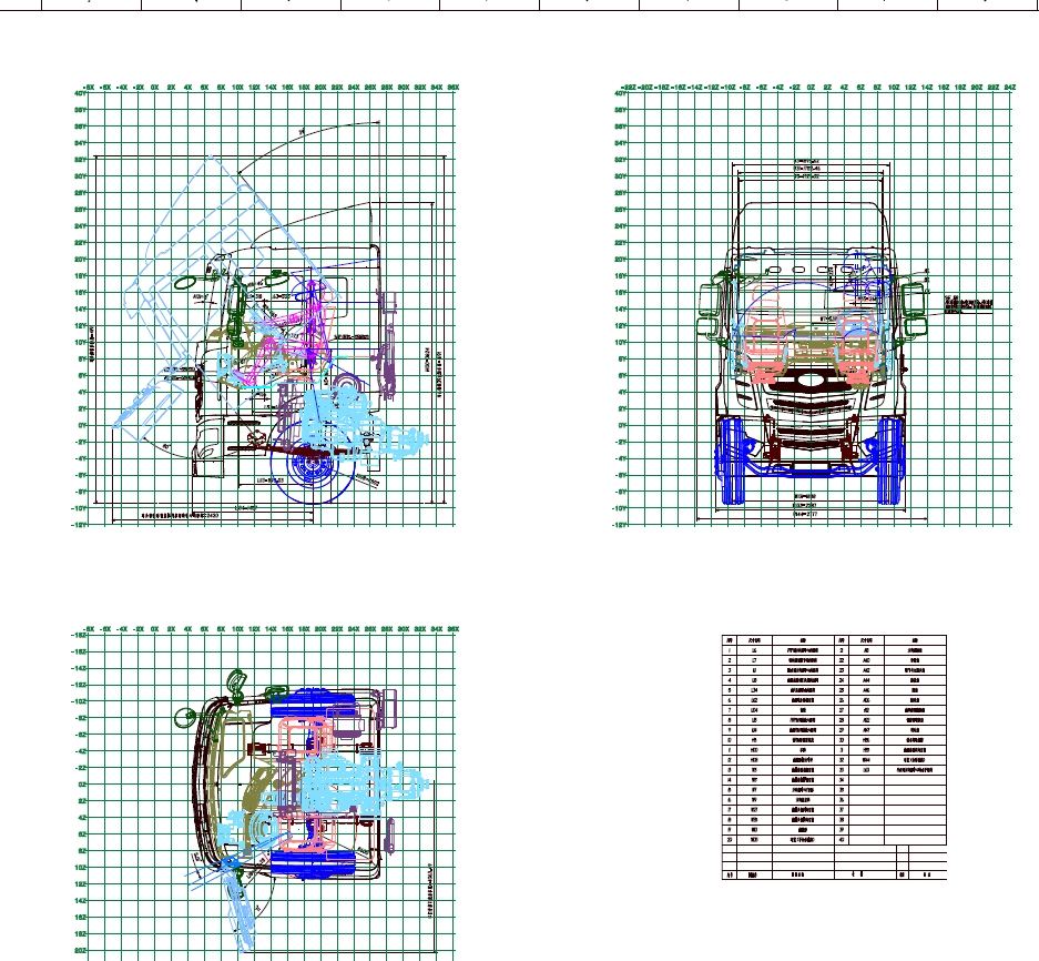重型卡车驾驶室总布置图CAD图纸