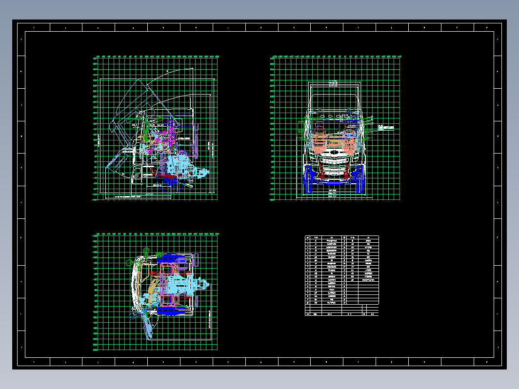 重型卡车驾驶室总布置图CAD图纸