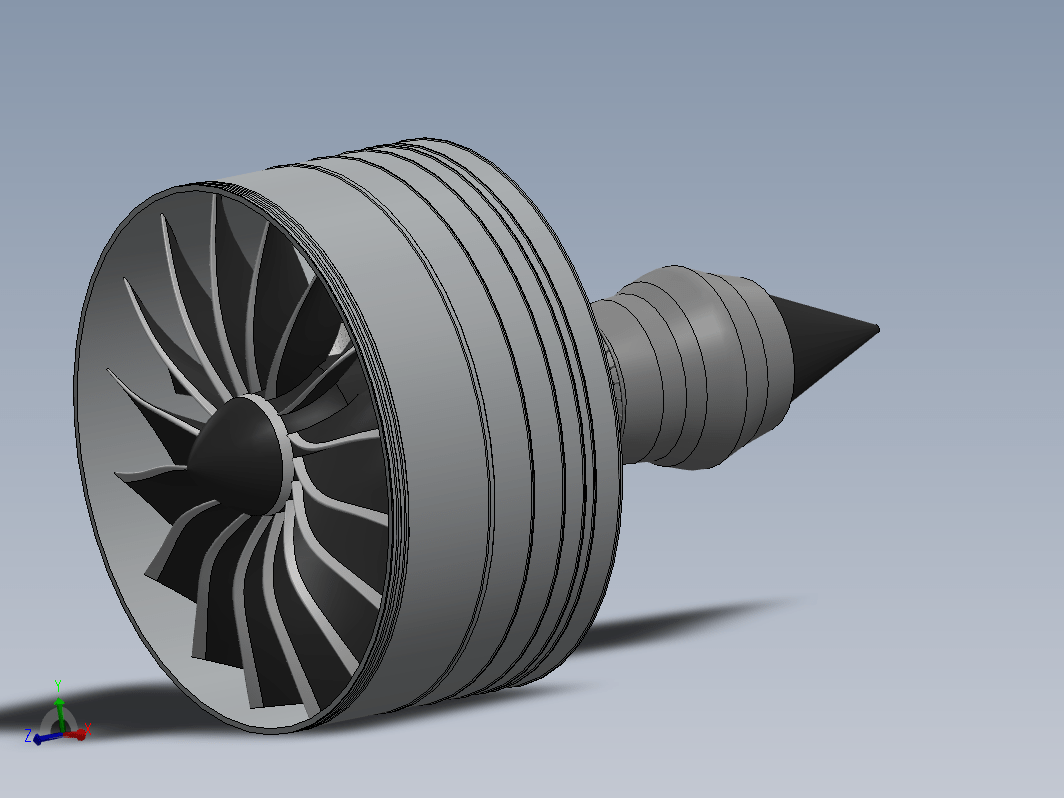 简易涡扇发动机结构3D图纸+Solidworks设计