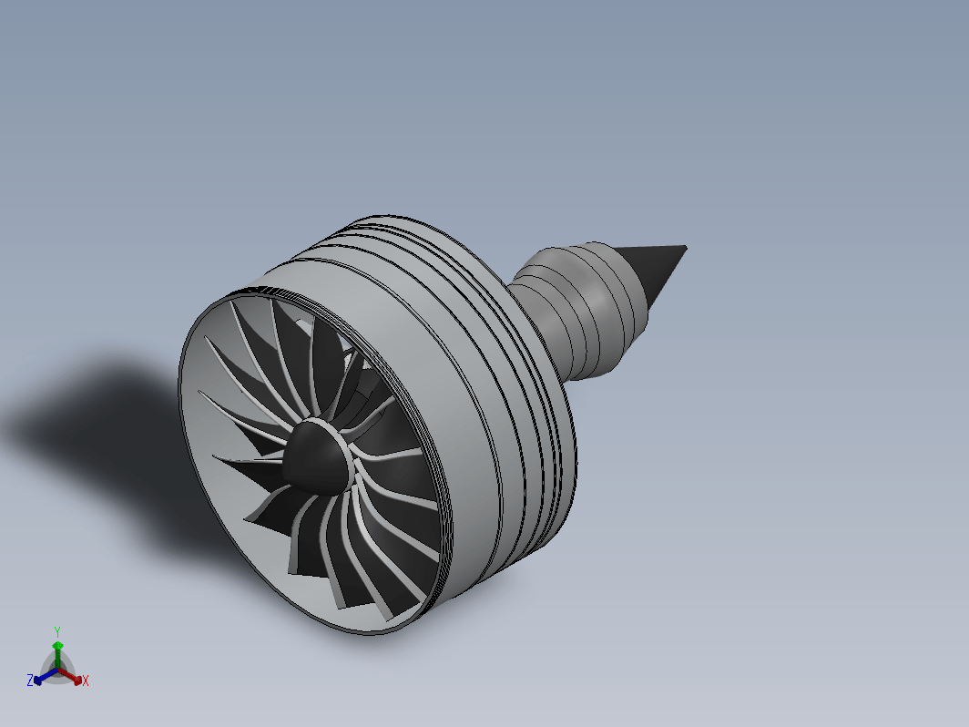 简易涡扇发动机结构3D图纸+Solidworks设计