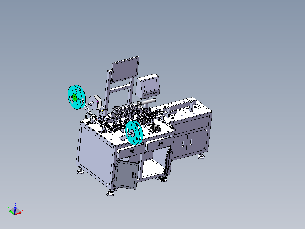 SATA7+6PIN自动检测包装机包括对接组装机进料，吸取移位，CCD检测平面度，包装载带