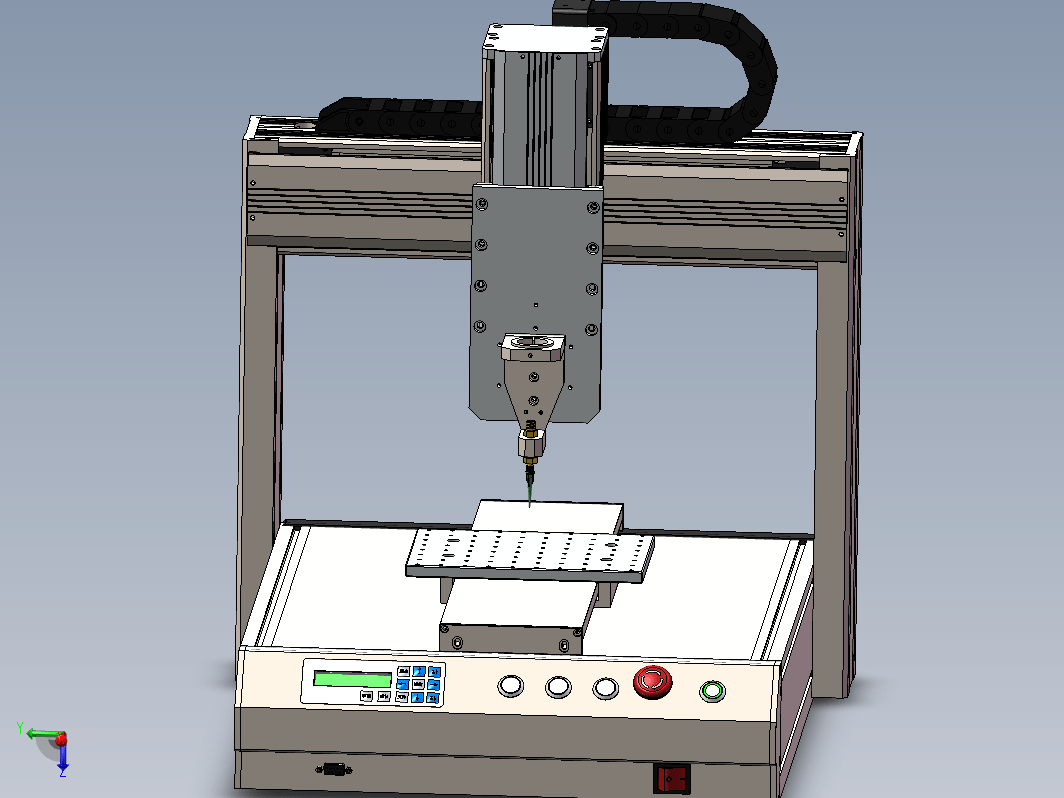 桌面式三轴自动点胶机SolidWorks设计三维SW2011带参