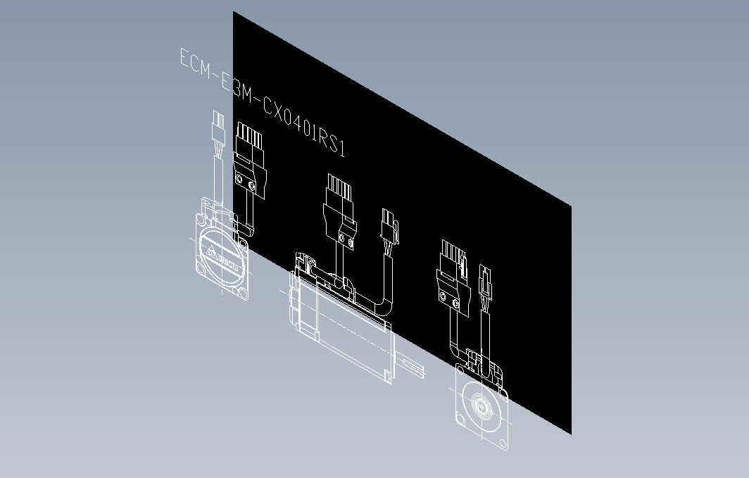 伺服电机100W (中惯量)ECM-E3-40框号系列机种图纸