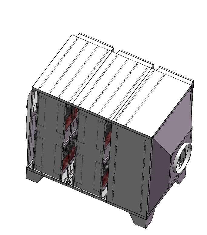 20000风量活性炭吸附箱模型三维SW2018带参
